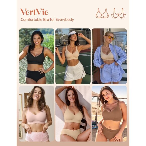 Women's Seamless Wireless Push Up Bra Full Coverage Support Plus Size - Picture 6 of 6